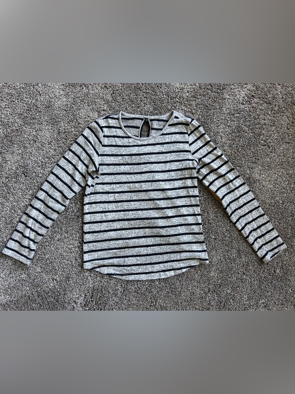 Striped Gray & Black Long Sleeve Sweater Size 10/12